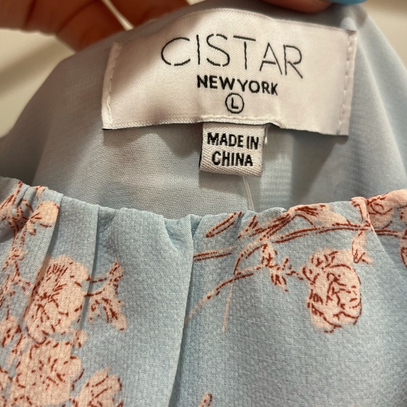 Cistar Blue Floral Smocked Blouse (Large) - Picture 5 of 5